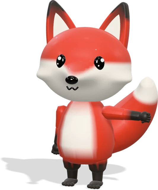 Kit, the ManuAI fox, pointing